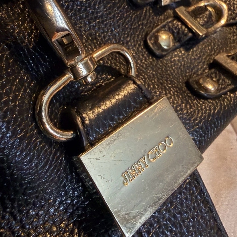 Jimmy Choo Blythe Black Leather Satchel - Picture 3 of 7